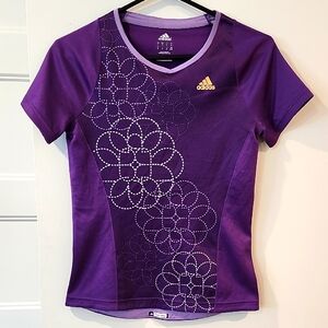 Adidas Purple Tee with Geometric Design